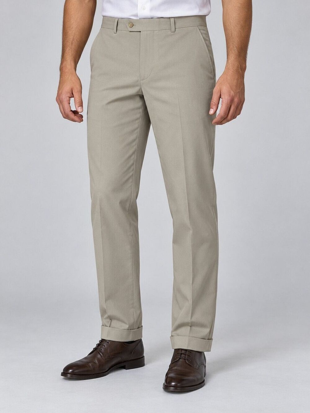 Palm Beach Boone Tan Poplin Cuffed Pants Men's Preppy Style